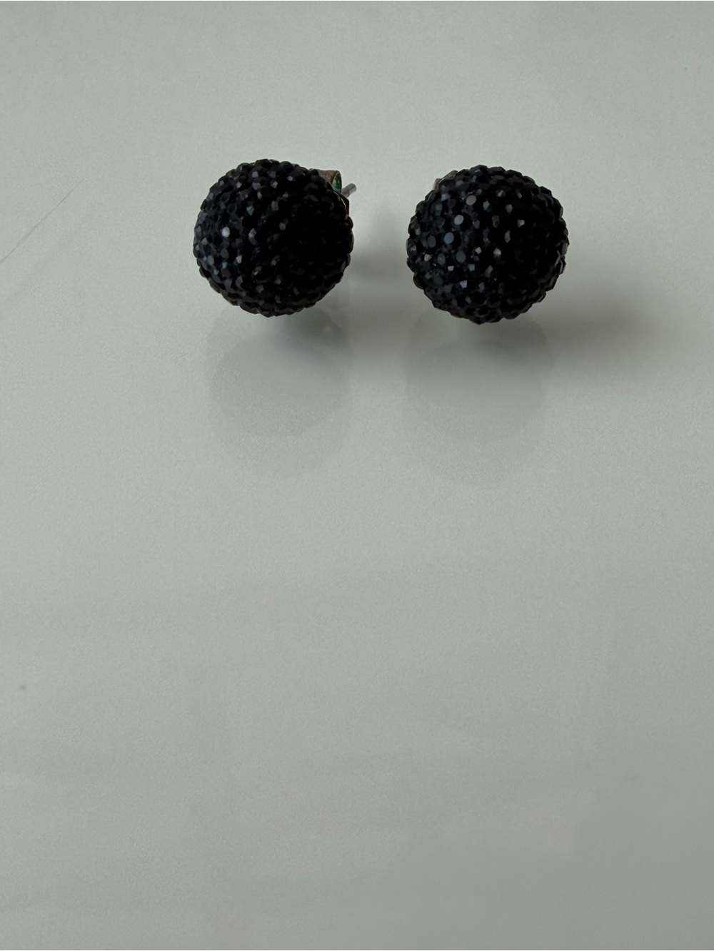 Black Crystal Ball Stud Earrings - Women Jewelry